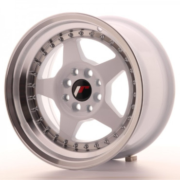 Japan Racing Wheels JR6 White Silver Lip 15*8